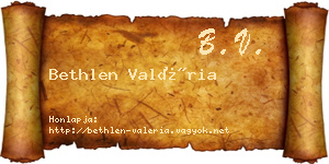 Bethlen Valéria névjegykártya